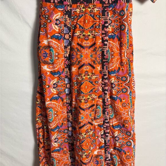 By Anthropologie Dress Maxi Boho Kaftan Vibrant Orange- 2 - Picture 7 of 8